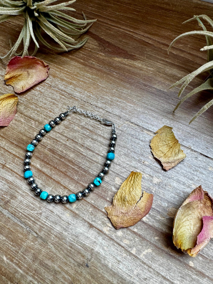 Faceted Turquoise Bracelet - 5mm