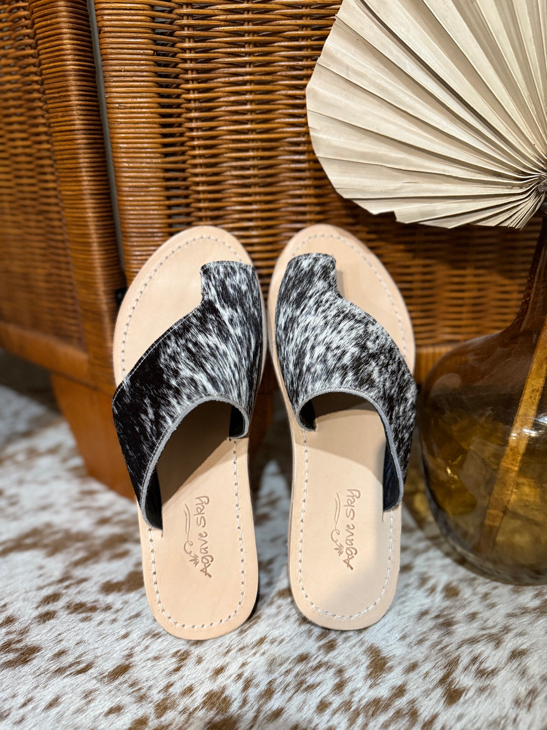 Agave Sky Cowhide Toe Sandal - Size 9 #1