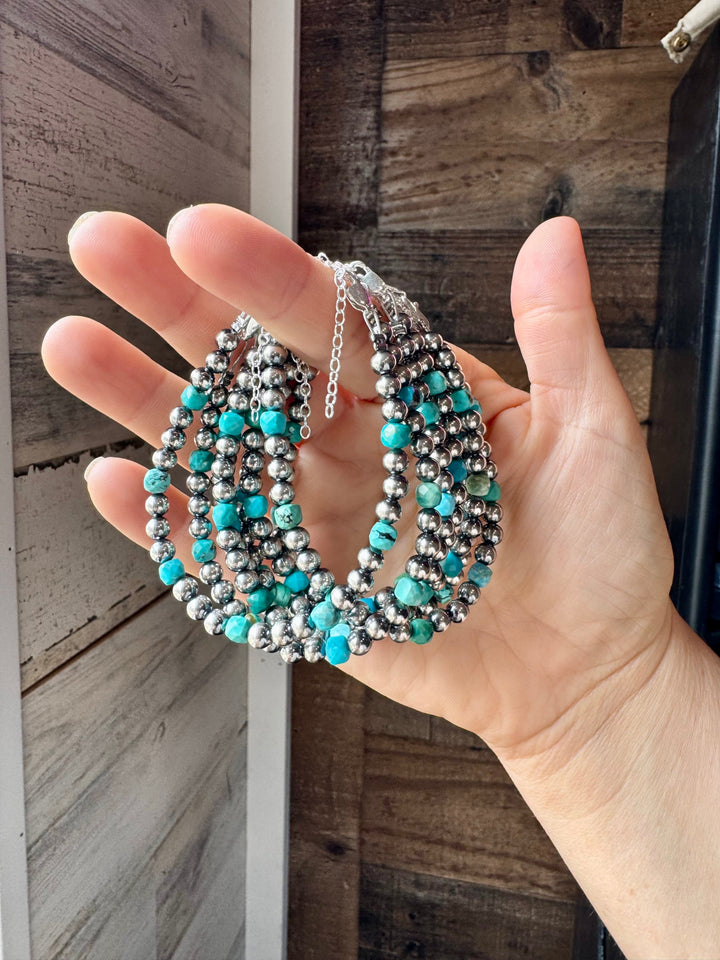 Faceted Turquoise Bracelet - 5mm