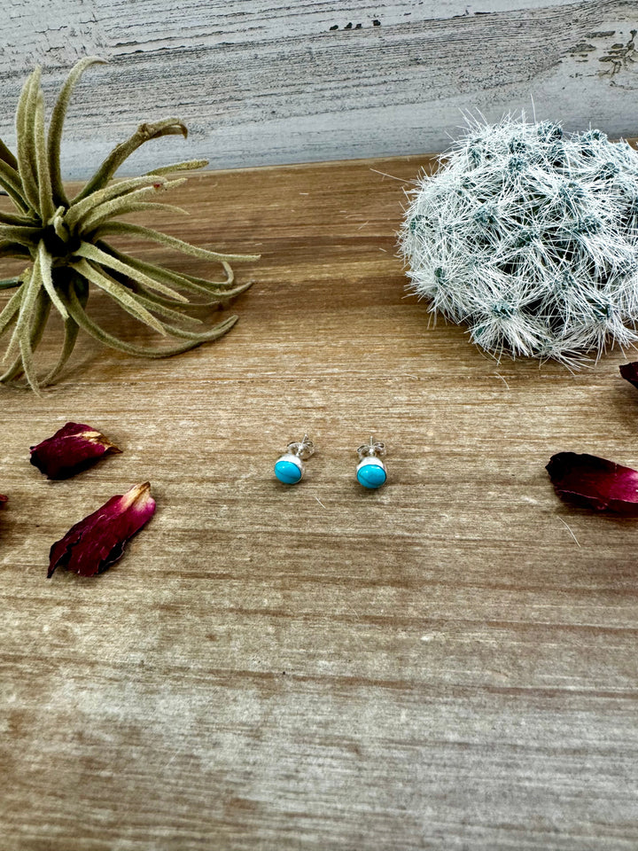 Mini Stud Magnesite Turquoise Earrings
