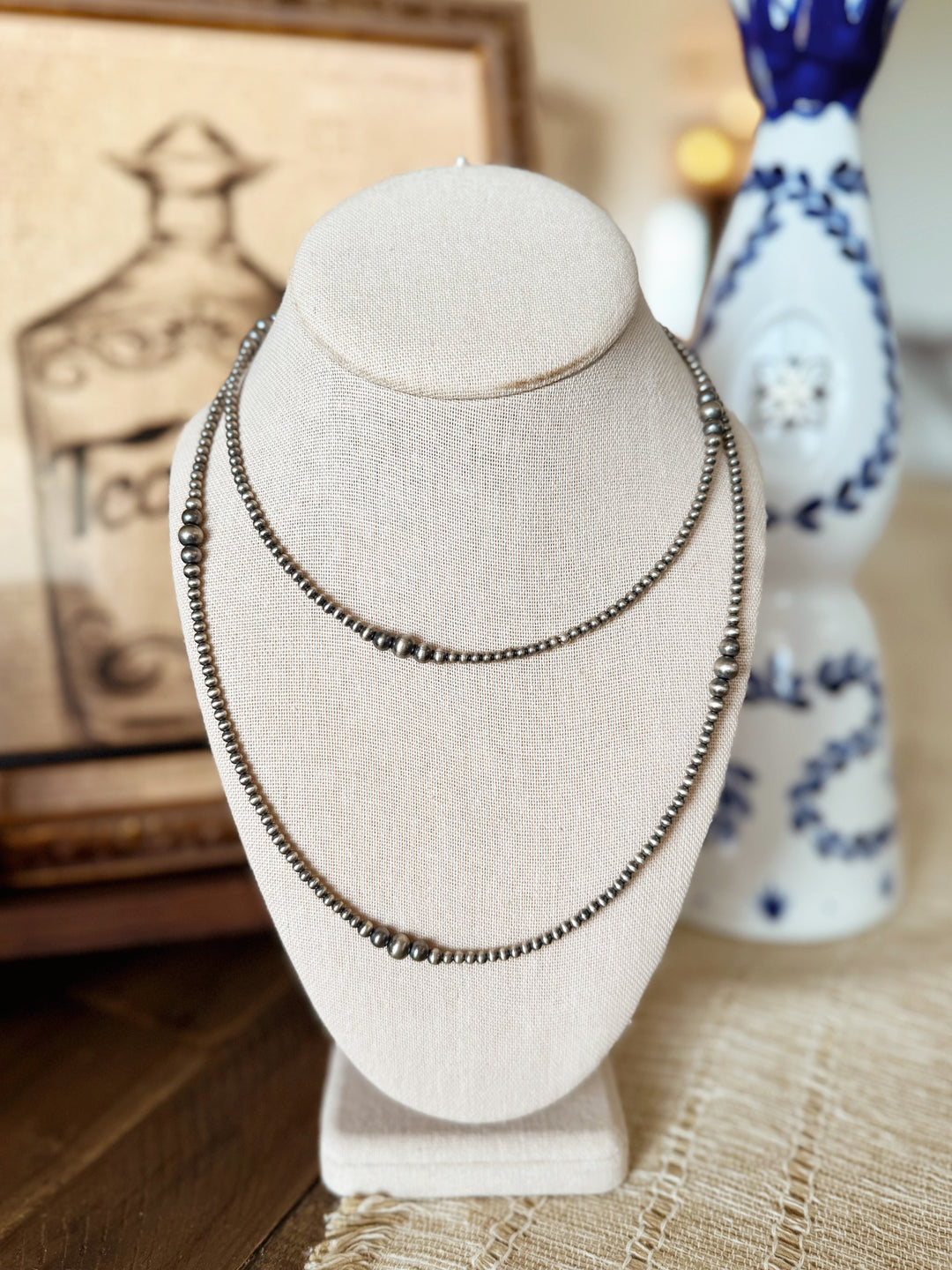 3mm-6mm Graduated 36” Navajo Pearl Necklace