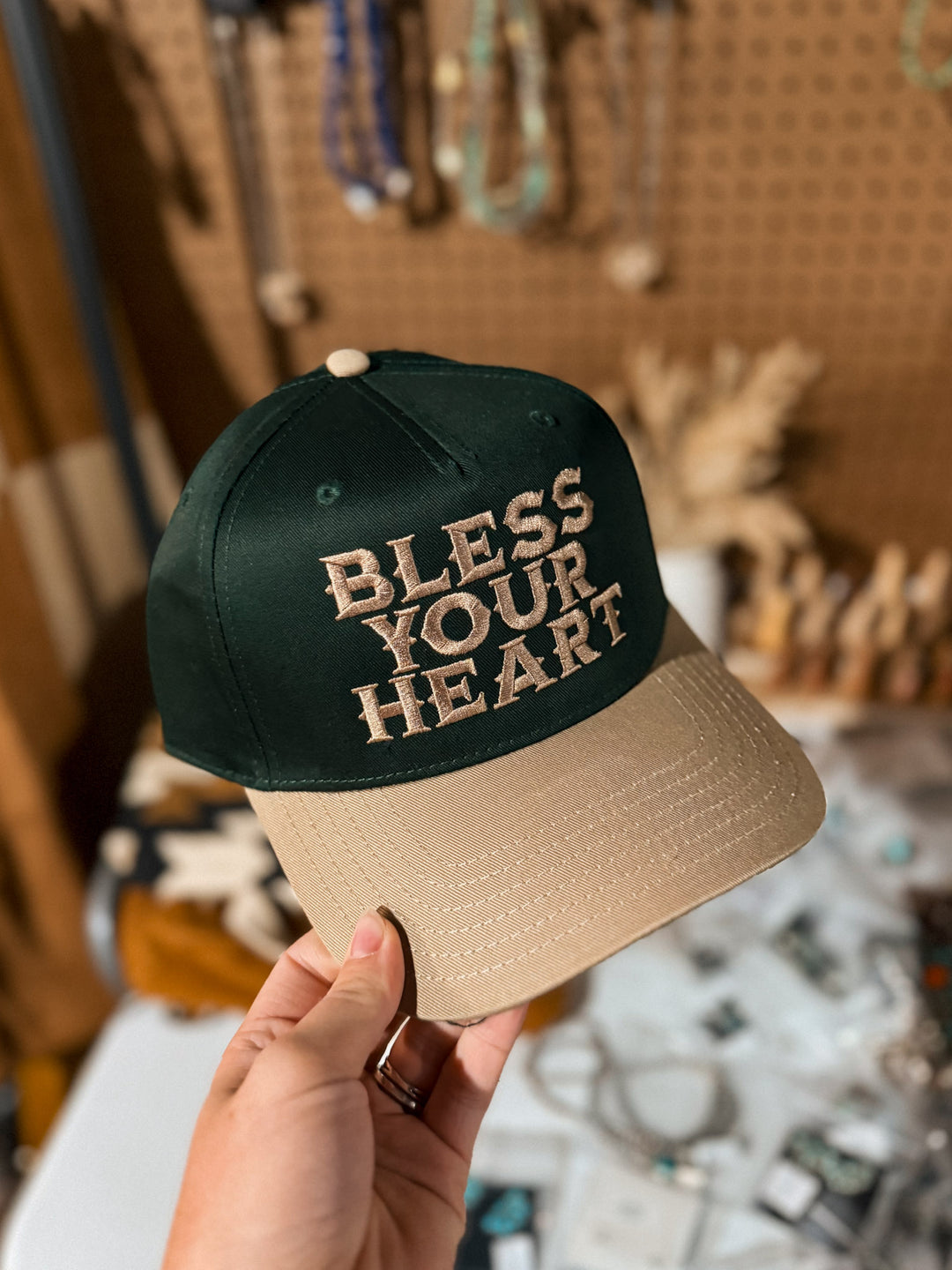 Bless Your Heart Hat: Dark Green