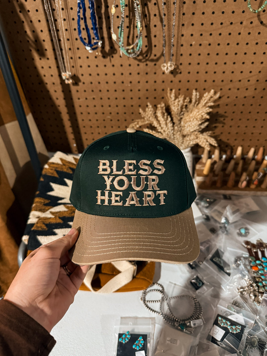 Bless Your Heart Hat: Dark Green