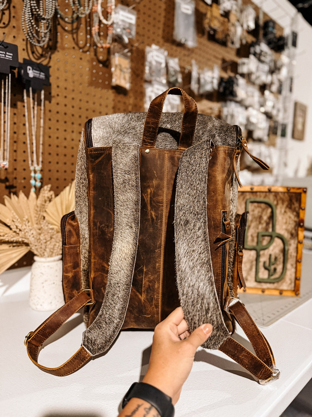Evangeline Cowhide Backpack #3