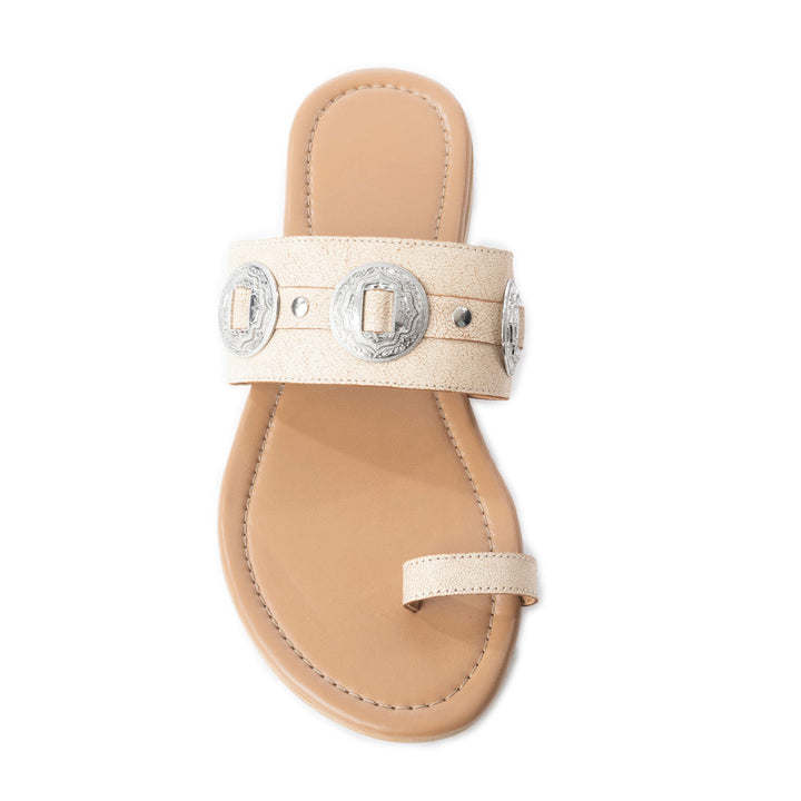 Concho Sandal: Cream