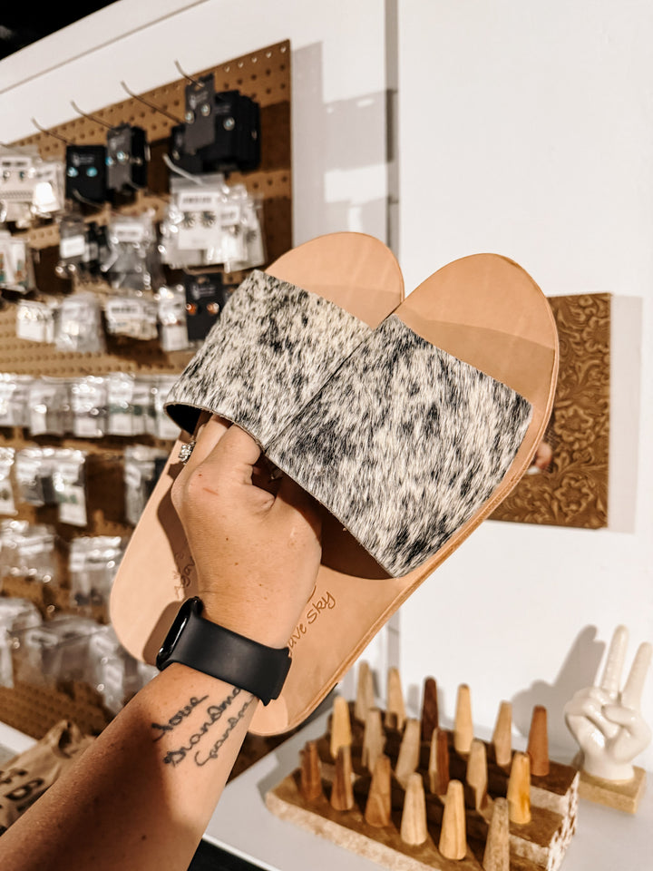 Agave Sky Cowhide Slide Sandals - Size 10 #2