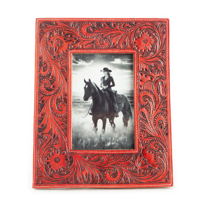 Tooled Picture Frame: Red