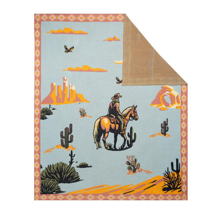 Lone Bronco Throw Blanket