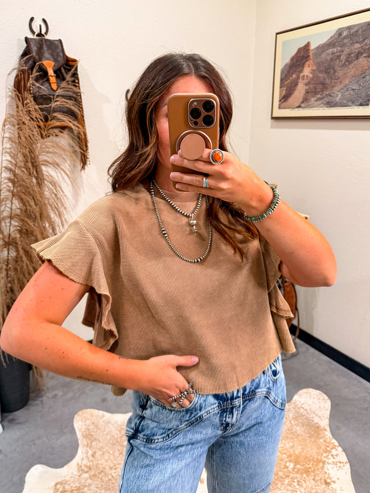 Charleston Waffle Knit Top