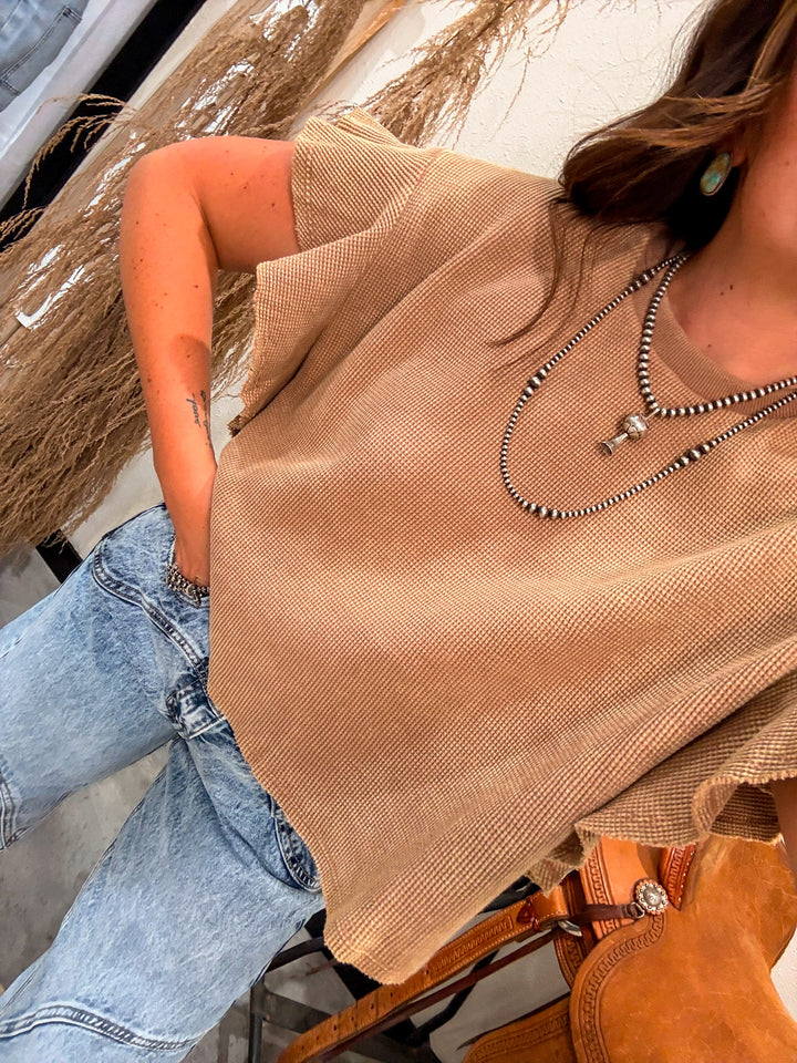 Charleston Waffle Knit Top