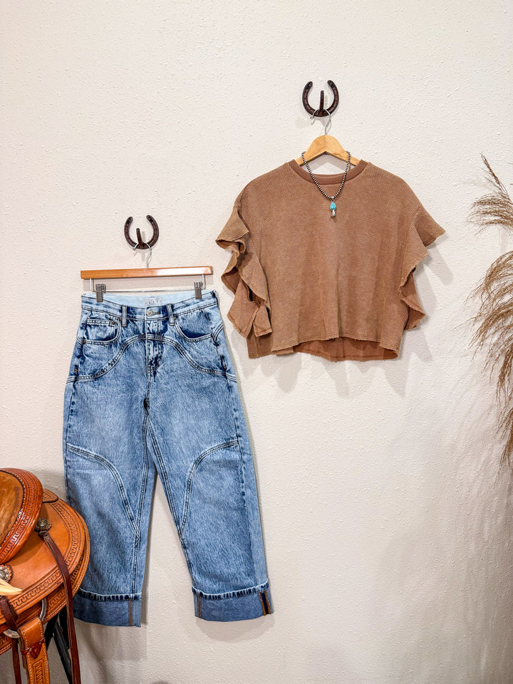 Charleston Waffle Knit Top