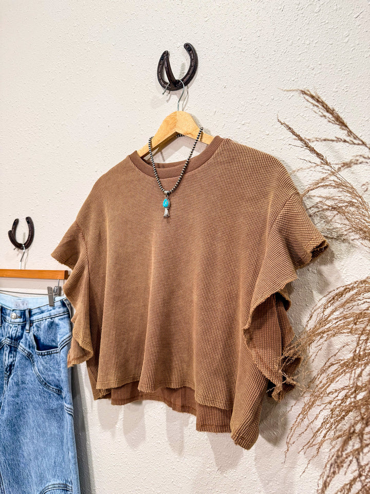 Charleston Waffle Knit Top