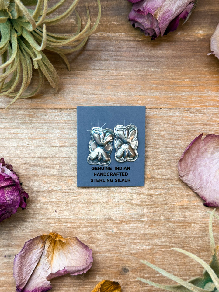 Sterling Silver Bow Stud Earrings