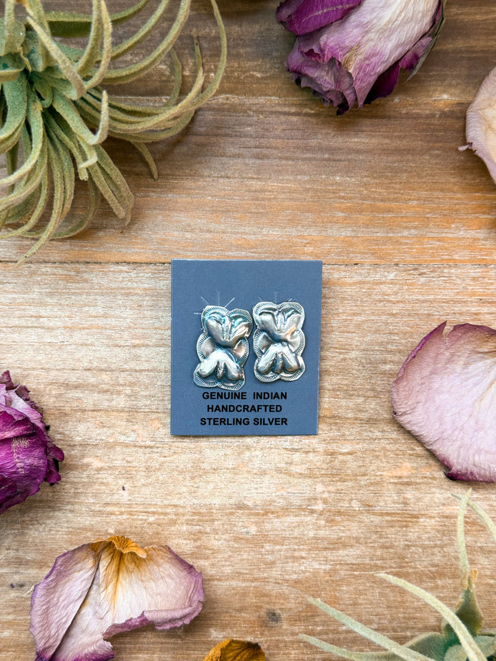 Sterling Silver Bow Stud Earrings