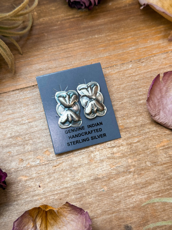 Sterling Silver Bow Stud Earrings