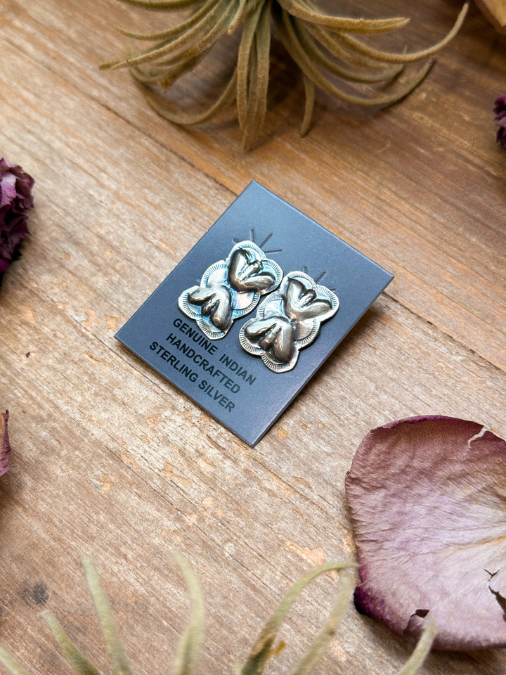 Sterling Silver Bow Stud Earrings