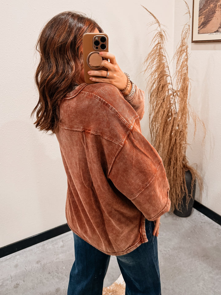 Addy Acid Wash Top: Rust