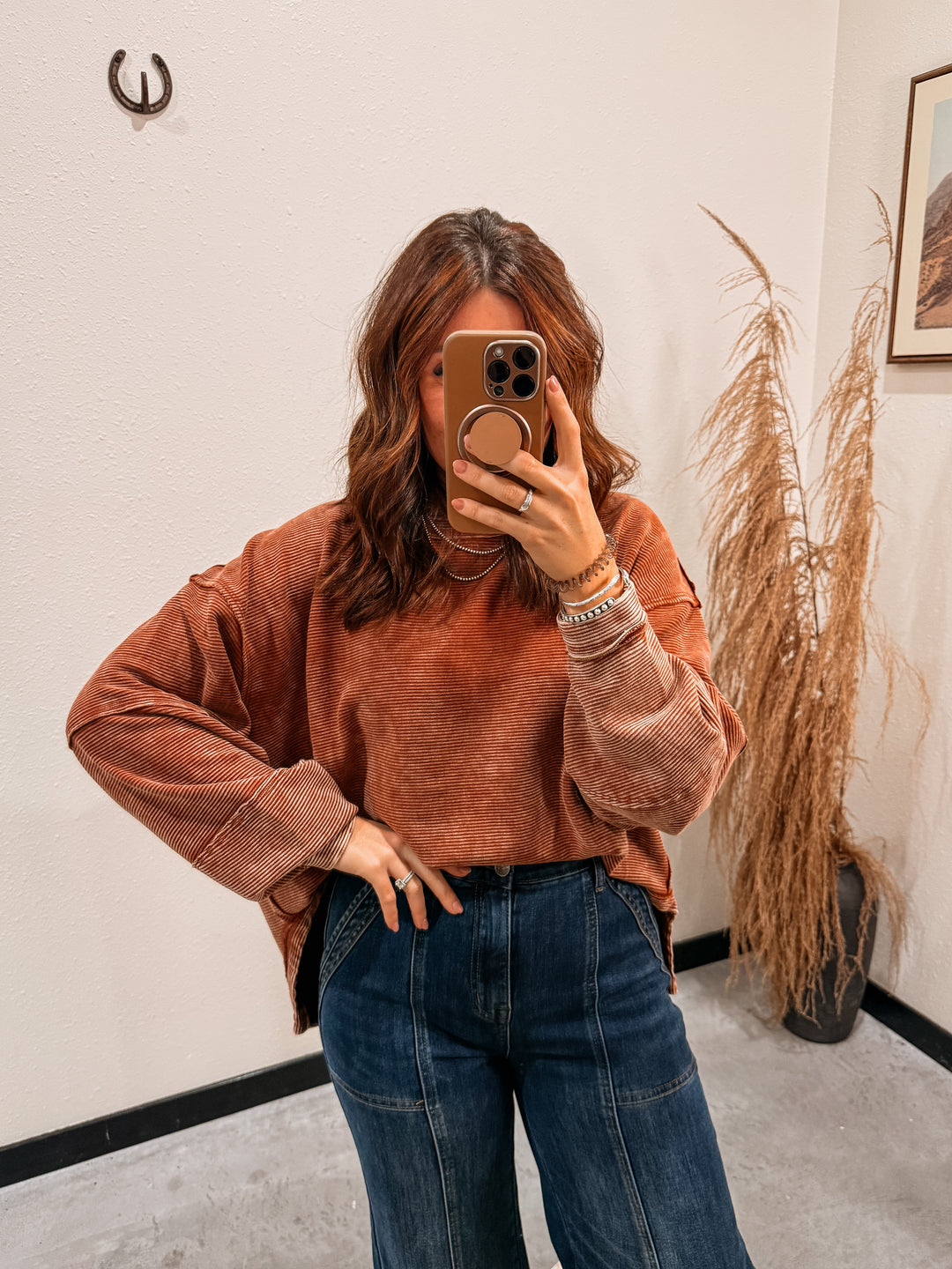Addy Acid Wash Top: Rust