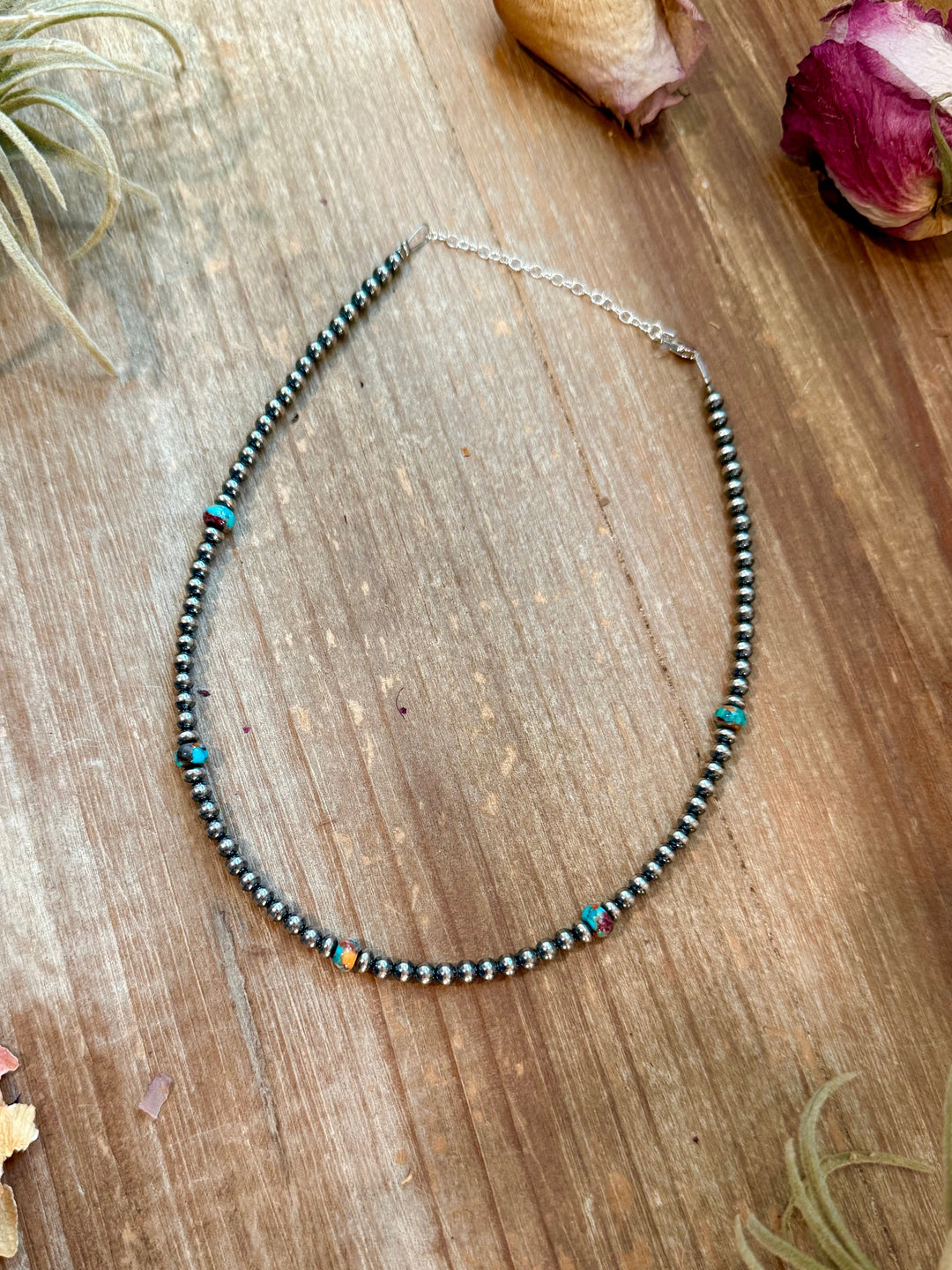 Mohave & Sterling Silver Necklace – 4 & 6 mm