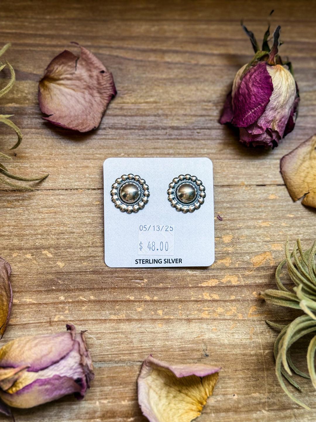 Sterling Silver Concho Earrings