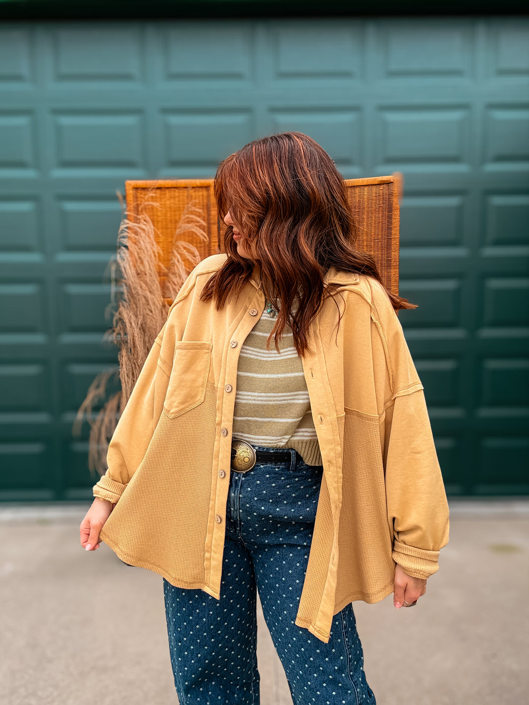 Jude &amp; Judd Waffle Knit Button Up