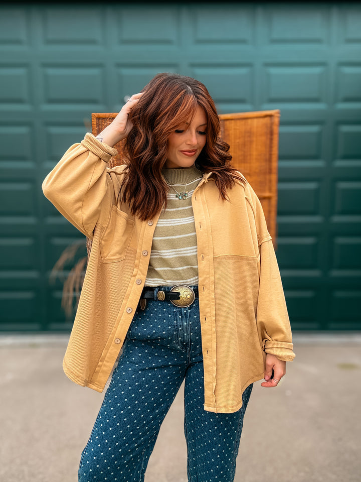 Jude &amp; Judd Waffle Knit Button Up