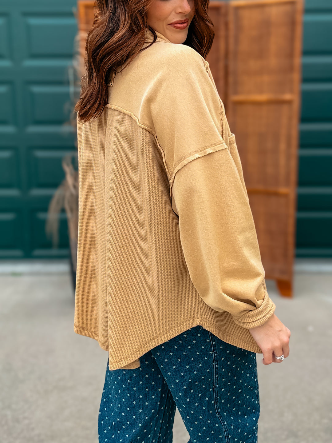 Jude &amp; Judd Waffle Knit Button Up