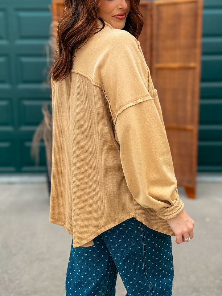 Jude &amp; Judd Waffle Knit Button Up