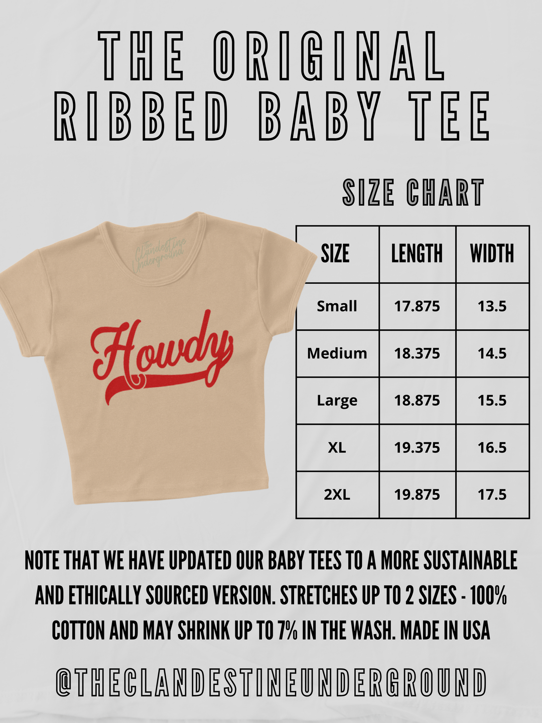 Underground: Howdy Micro-Ribbed Baby Tee