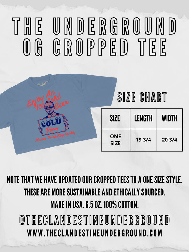 Underground: Locals Only Dive Bar Cropped Tee