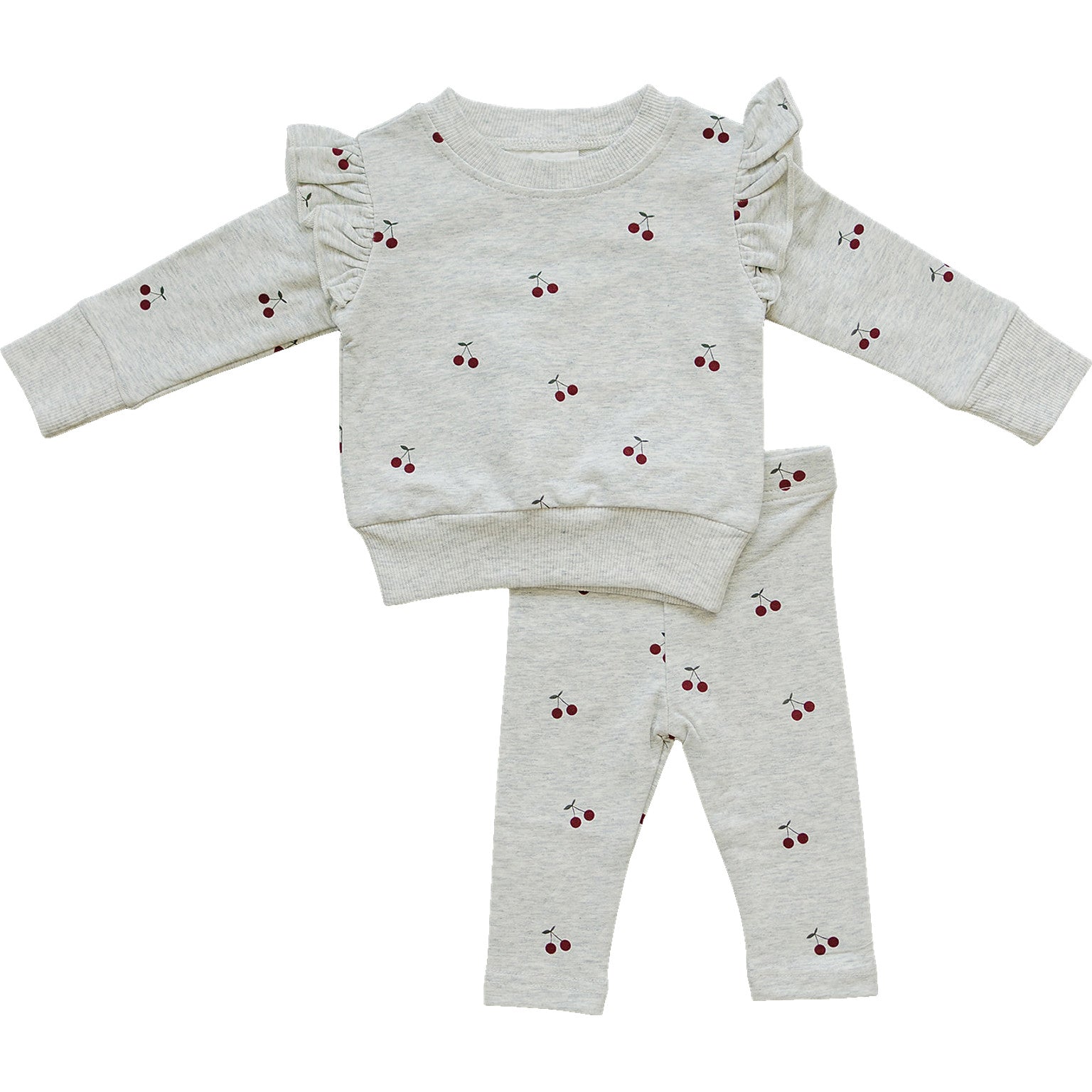 Cherry Ruffle French Terry Set – Desert Down