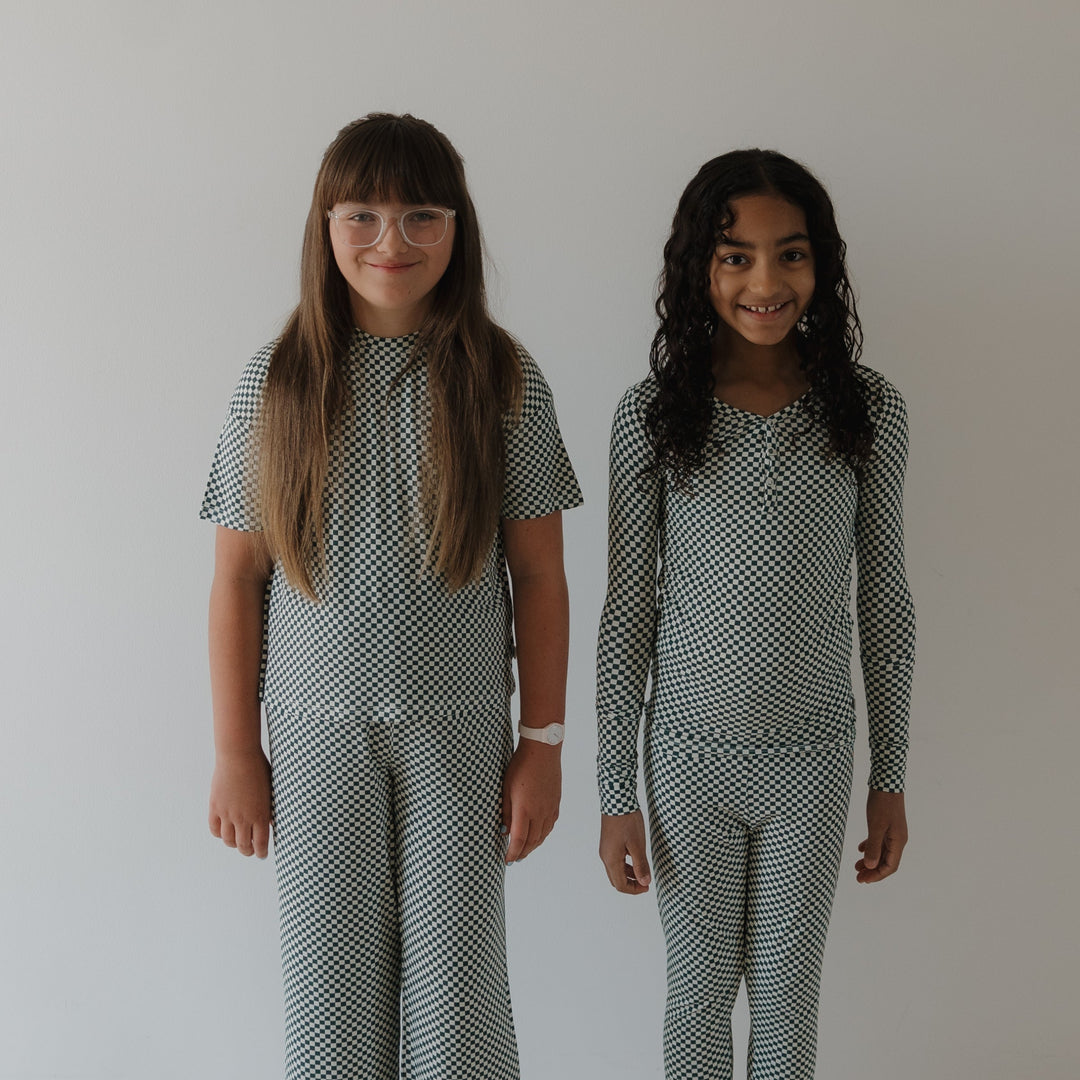 Child Boxy Tee Lounge Set | Lucky Micro Check