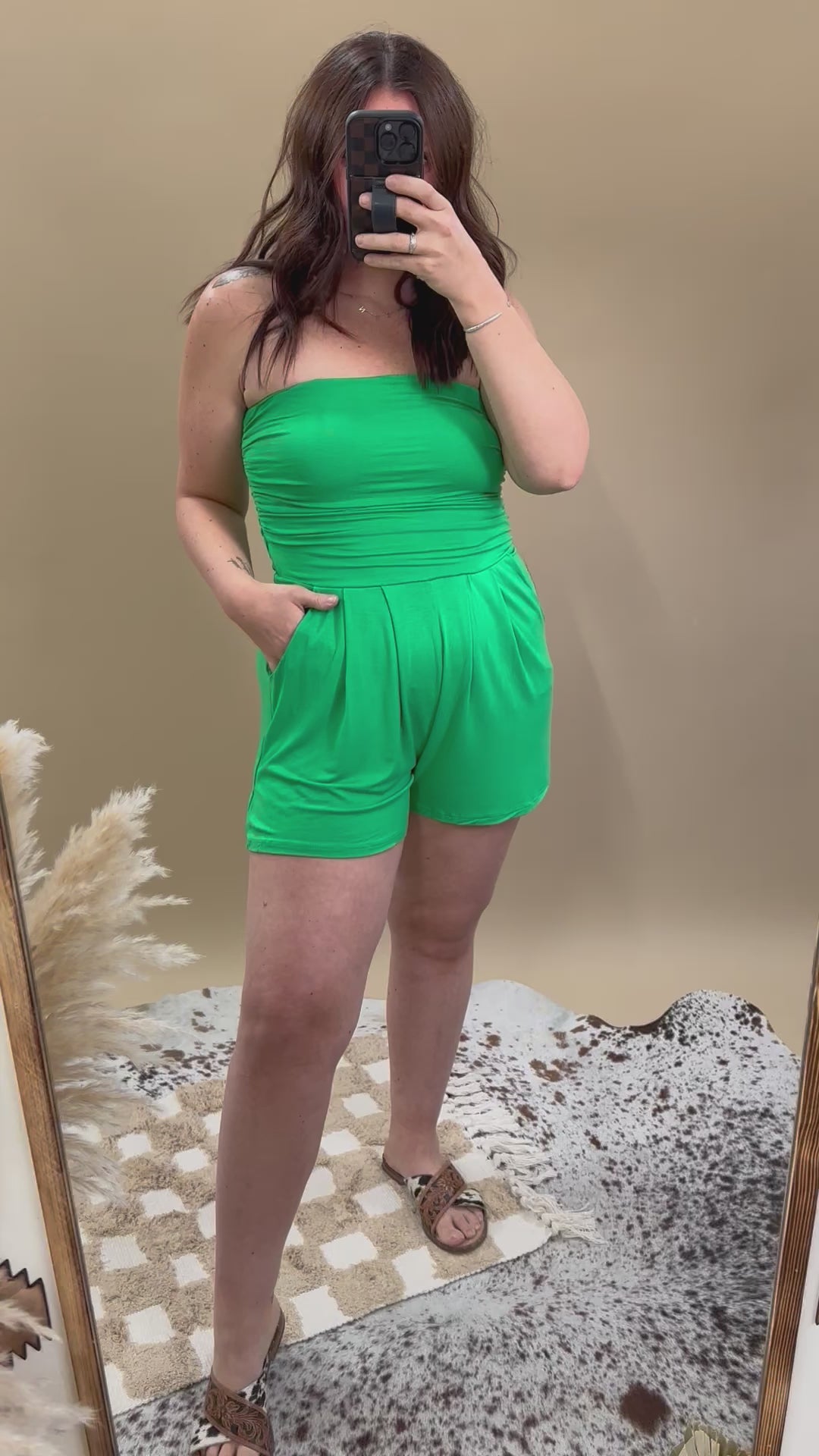 Essentials Romper: Kelly Green