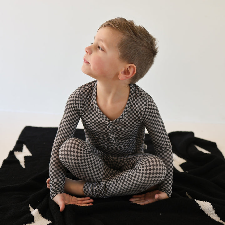 Bamboo Two Piece Pajamas | Street Micro Check