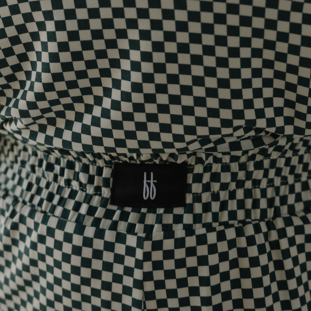 Women's Boxy Tee Lounge Set | Lucky Micro Check