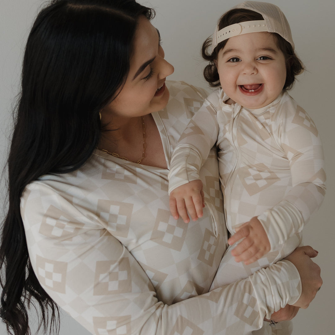 Women's Long Sleeve Bamboo Pajama | Cottage Quilt