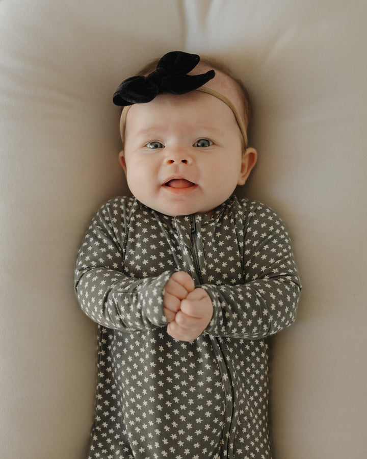 Bamboo Zip Pajamas | Green Flowers