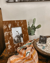 Cowhide Picture Frame: Brown